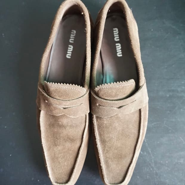 Miumiu suede loafers