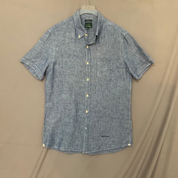 L 헨리코튼 이탈리안 슬림핏 린넨 반팔 셔츠 남방