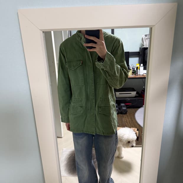 리바이스 밀리터리 멀티포켓 자켓 올리브 그린 L 