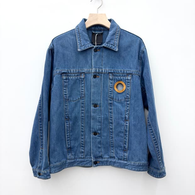 BLUE BLEACHED DENIM JACKET