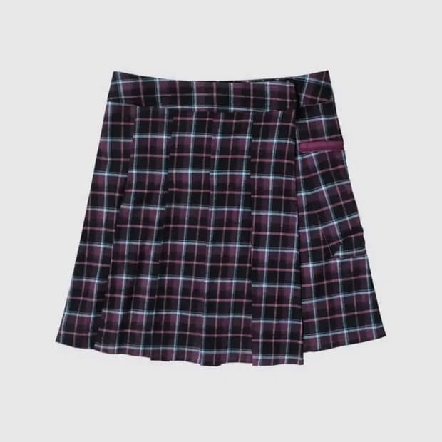 인앤양인하모니 랩 플리츠 스커트 체크