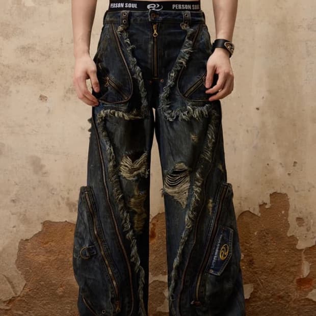 Personsoul Aliens Dirty RIPPED 데님 청바지s