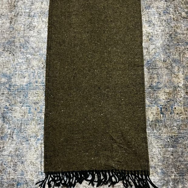 JPN 울100% 딥카키 빈티지 머플러