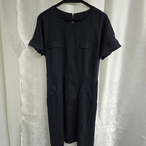 스타일베네통 네이비 반팔 미니 원피스 (1794)