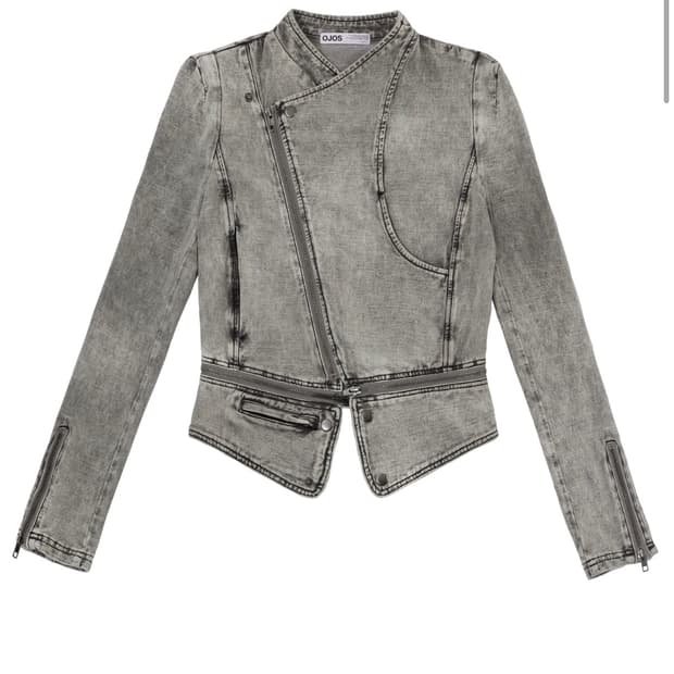 오호스  데님 라이더 자켓 그레이 사이즈 1