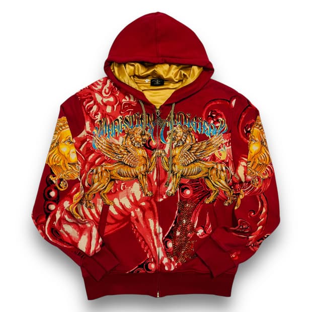 크리스찬 오디저 라이언 페가수스 루비 후디 집업