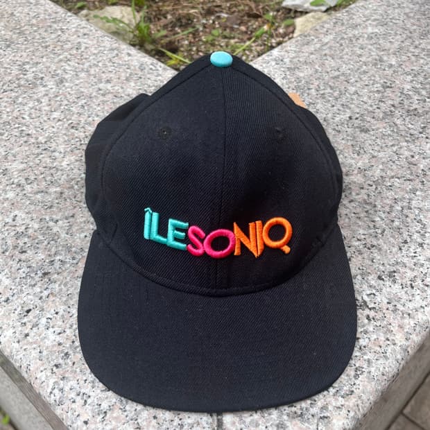 Ilesoniq 빈티지 레터링 자수 스냅백 캡