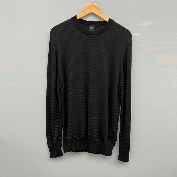 휴고보스 블랙 스트라이프 긴팔 니트