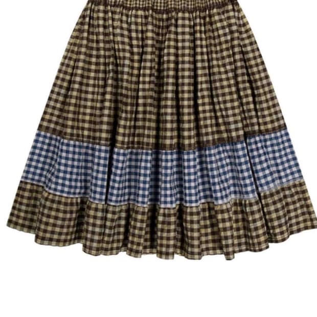 코이세이오 모리 체크 스커트 브라운