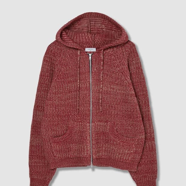 애프터프레이 인타르시아 니트 후드집업