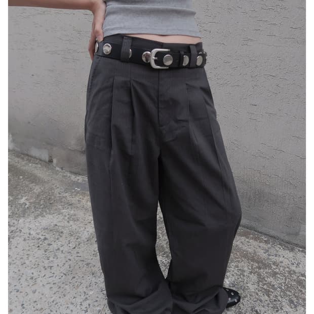 오데스 스트라이프 트라우저 차콜 2사이즈