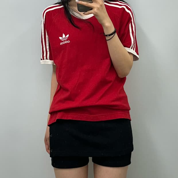 아디다스 레드 링거 반팔 티셔츠