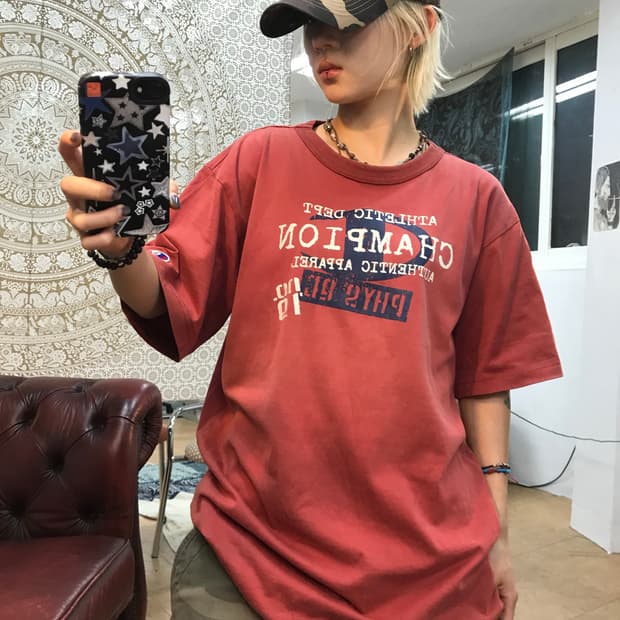 챔피온 프린팅 반팔 티