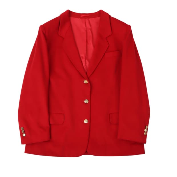 버버리 레드 캐시미어 울 금장 3B 블레이저 자켓