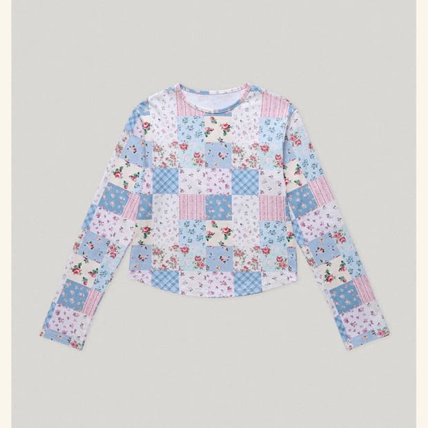 스무드무드 플로랄 패치워크 티