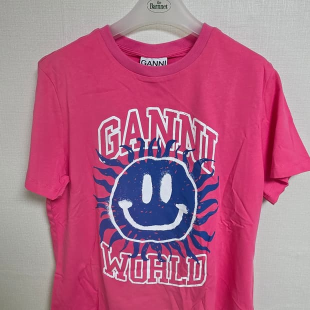 GANNI 가니 스마일리 프린팅 반팔 티셔츠 L