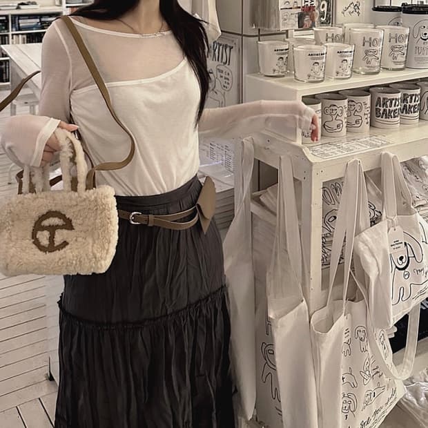 텔파 x 어그 리버스 스몰 쇼핑백 내츄럴