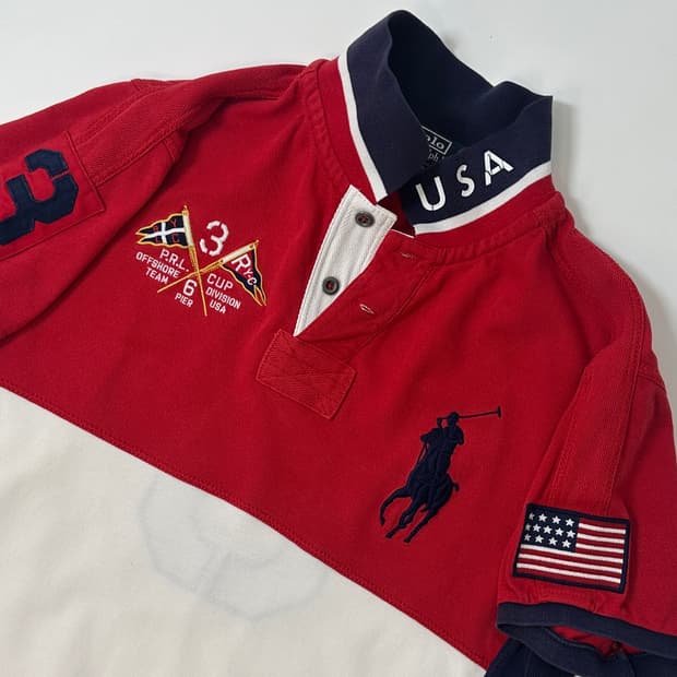 폴로 빅포니 성조기 럭비 셔츠 