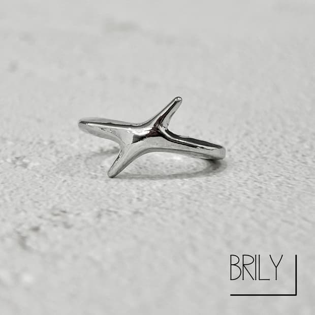 [Unisex] RON2 트윙클 별 락스타 실버 오픈링 반지