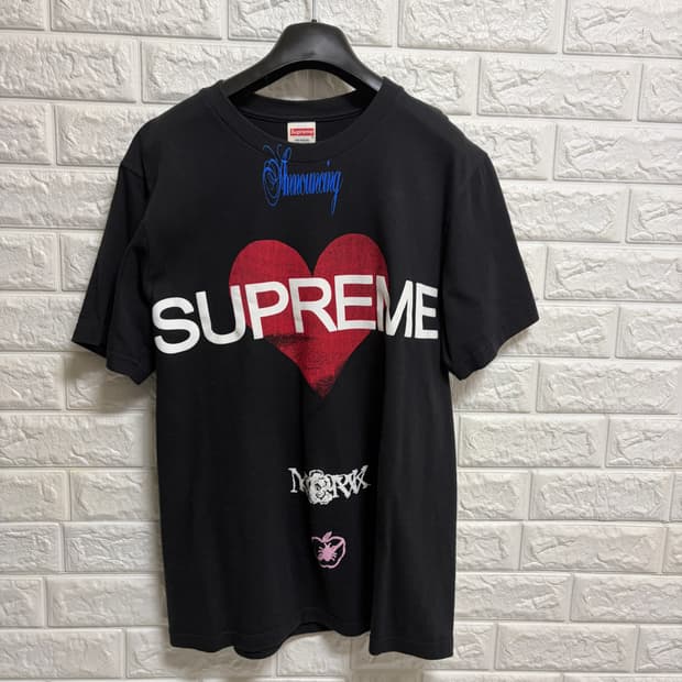 슈프림 어나운싱 티셔츠 블랙 S