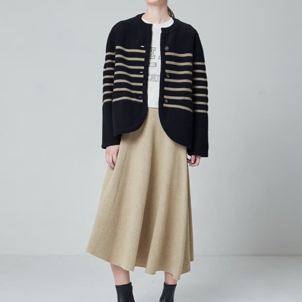 한섬 시스템 2022 스트라이프 울 니트 가디건 F사이즈