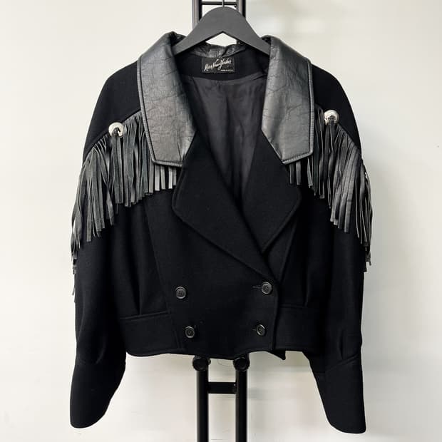 Miss New Yorker 90's U.S.A 레더 프린지 자켓