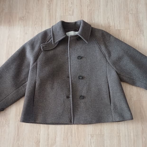 파사드패턴 오버핏 캐시미어 하프 코트 멜란지 브라운 xs