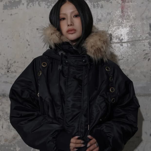 팬시클럽 아일렛 퍼 EYELET FUR MA-1 