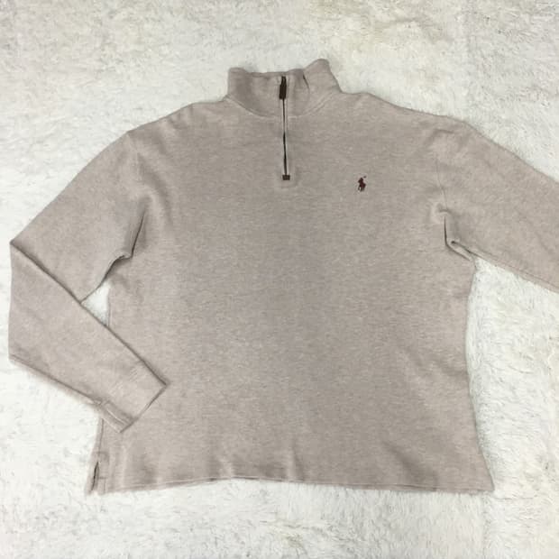 폴로 오트밀 하프집업 BB20