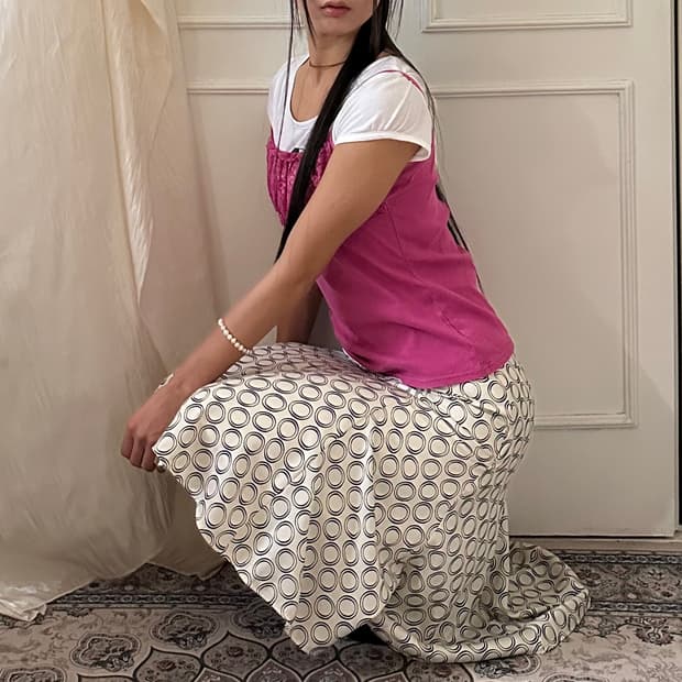 double circle midi skirt