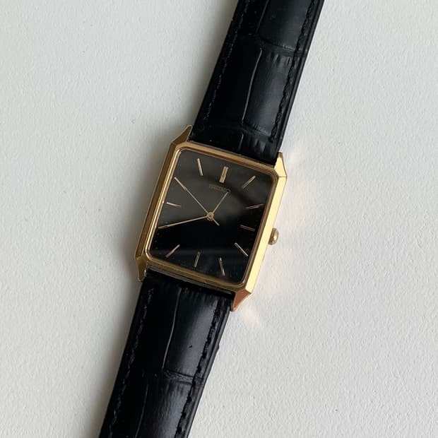 Seiko 세이코 스퀘어 쿼츠 블랙