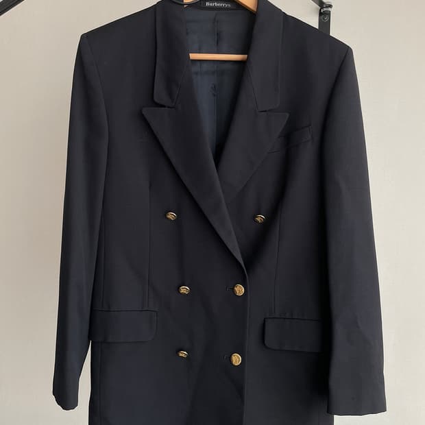 버버리 더블 금장 블레이저 자켓 