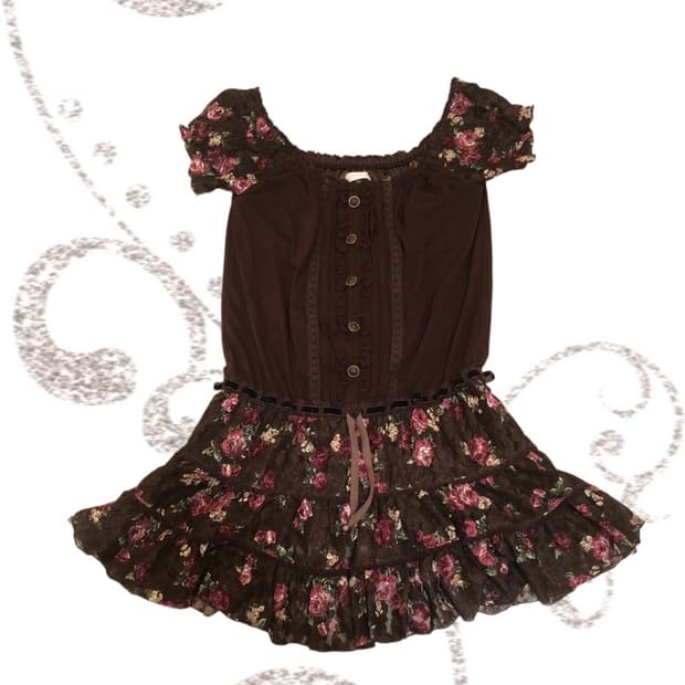 {LIZ LISA}Brown Flower Dreeessss