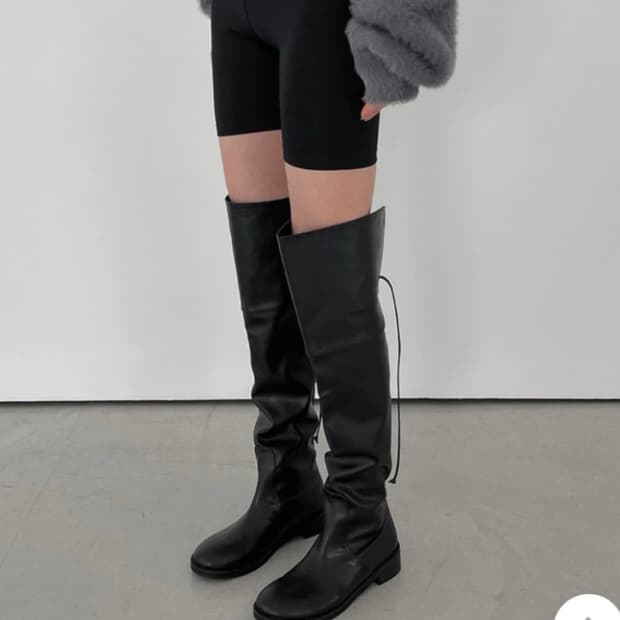 쇼톤 투웨이 니하이 부츠 블랙