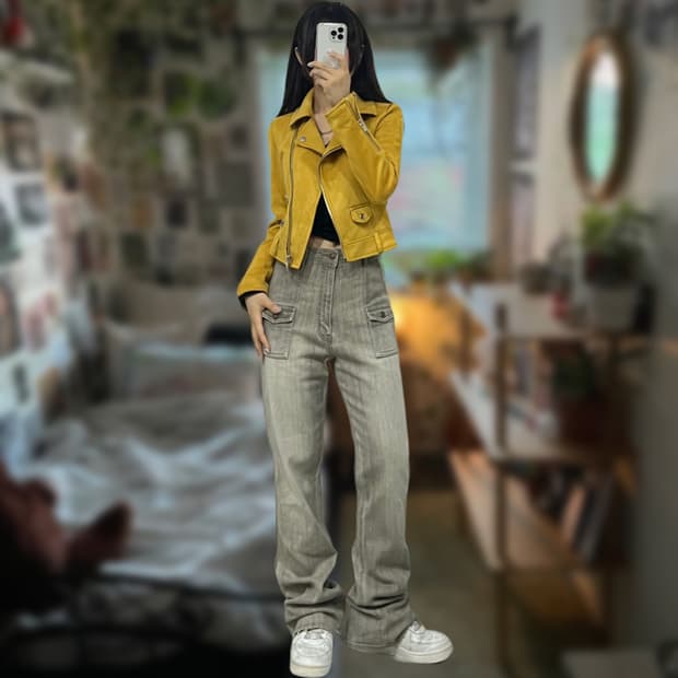 자라 스웨이드 크롭 라이더 자켓