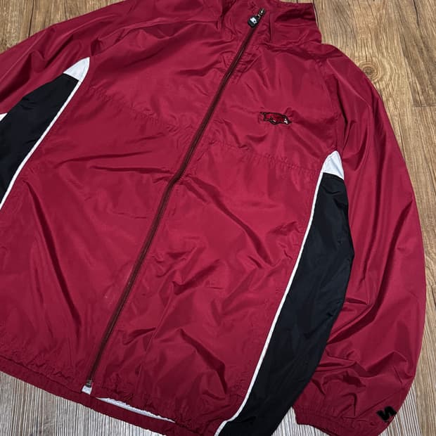 스타터 버건디 올드스쿨 오버핏  매쉬 바람막이