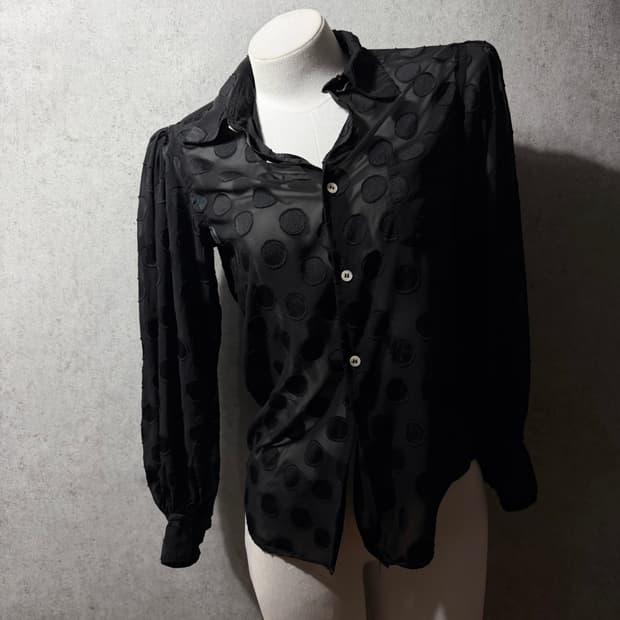 꼼데가르송 도트 시스루 블라우스