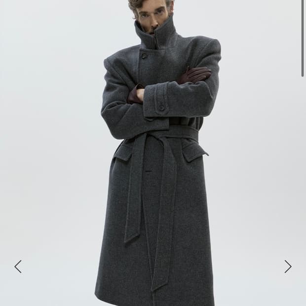 세비지 / 캐시미어 더블 브레스티드 벨티드 코트 / M