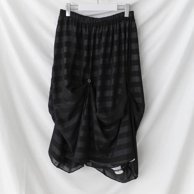 stripe balloon skirt