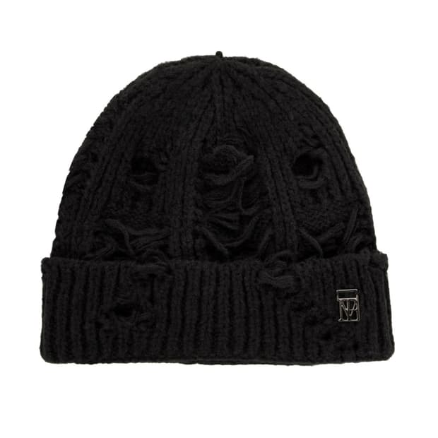 트리밍버드 디스트레스드 니트 비니