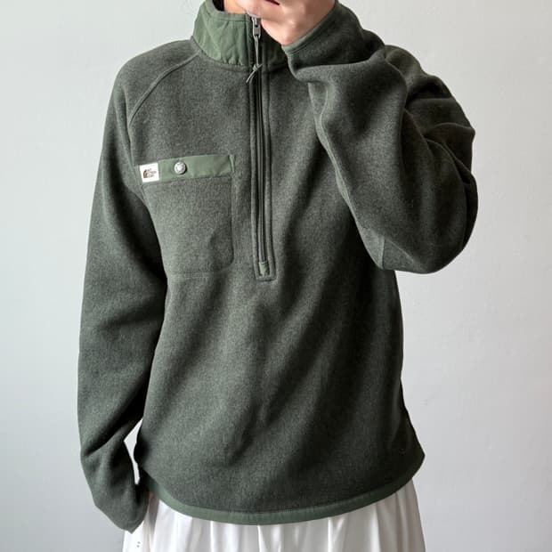 [M] 노스페이스 카키 플리스 반집업