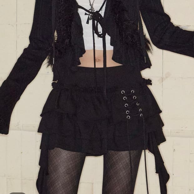 낫노잉 러플 스커트