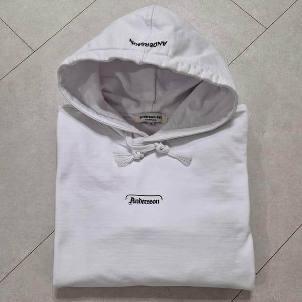 앤더슨벨 화이트 후드티