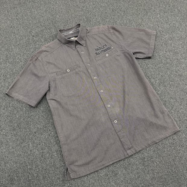 M) 할리데이비스 빈티지 워싱 스컬 프린팅 코튼 반팔 셔츠