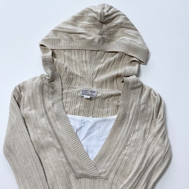 Y2k 폴로 진스 니트 후드