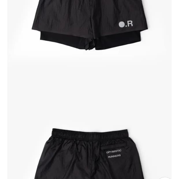 옵티미스틱 러너스 글로시 립스탑 쇼츠 블랙 XL