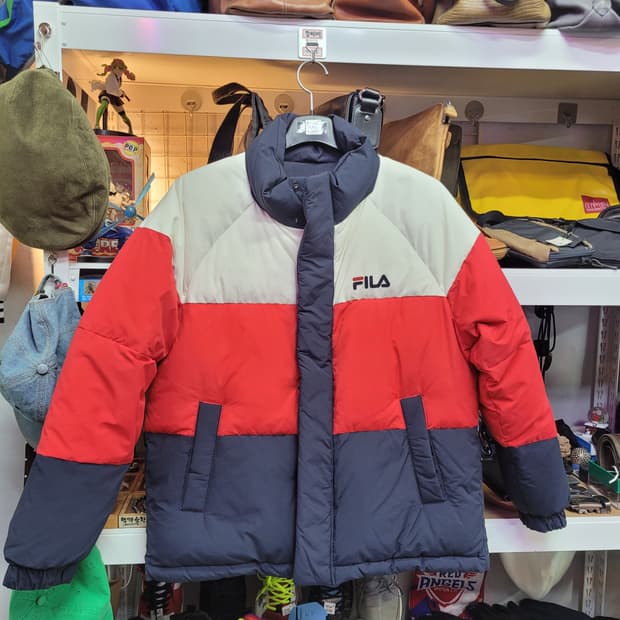 Fila 필라 양면 리버시블 삼색 컬러 블록 패딩 오리털