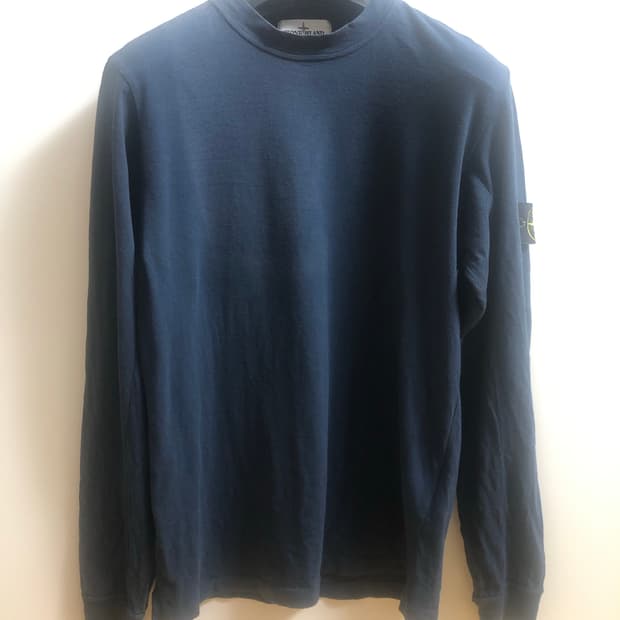 17SS 스톤아일랜드 롱 슬리브 티 M 블루