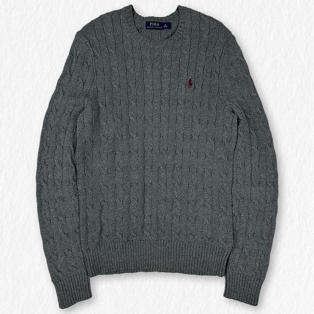 폴로랄프로렌 케이블 니트 그레이