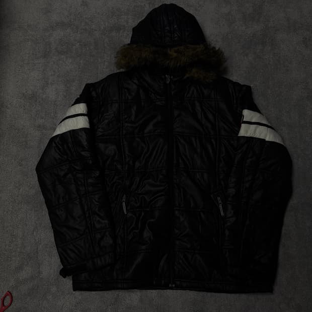 Vintage Y2K punk fur hood coat